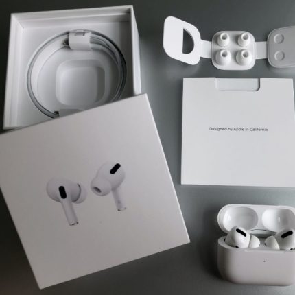 AirPods Pro უსადენო bluetooth ყურსასმენები noise cancelling ფუნქციით