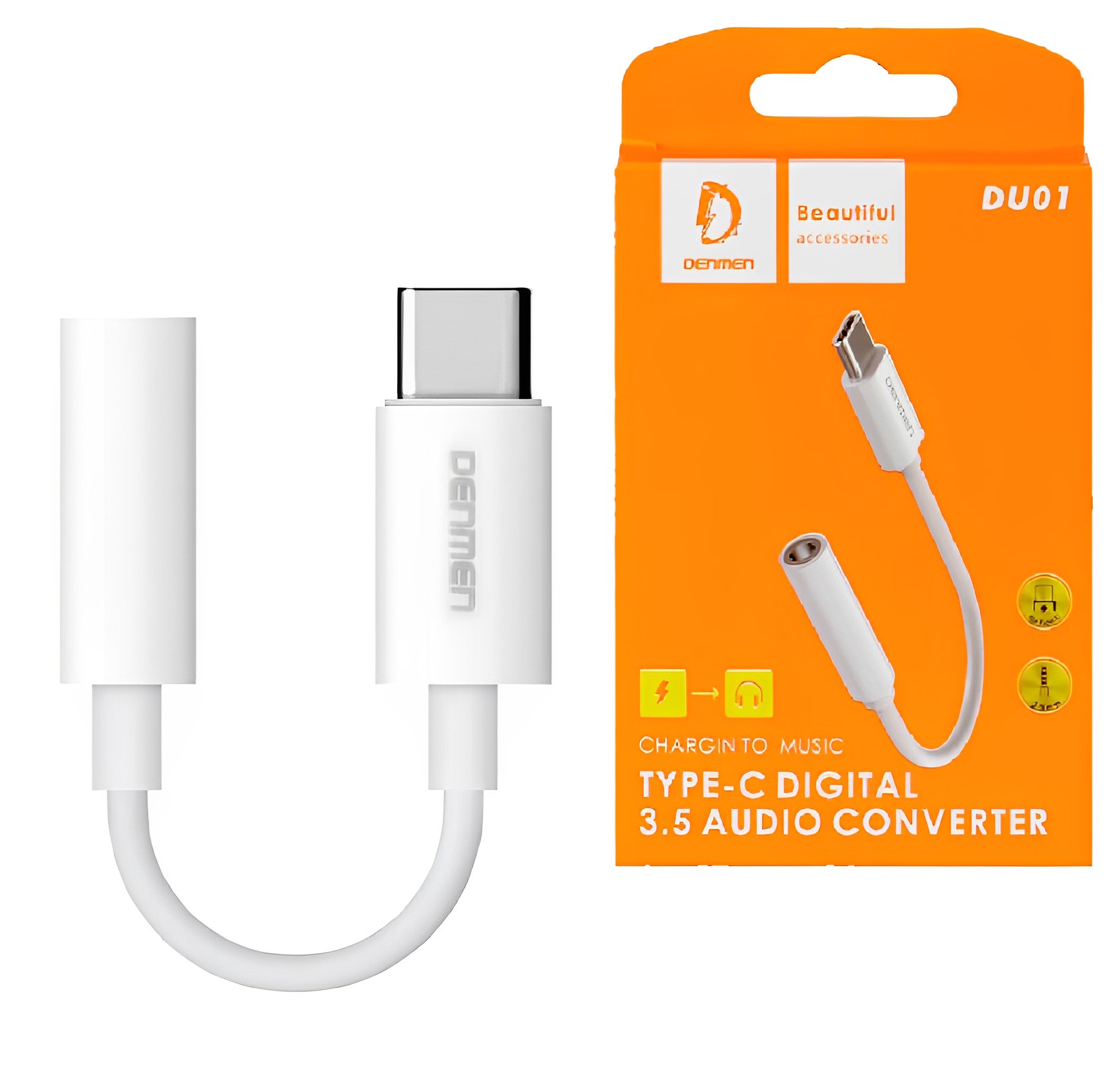 du01 აუდიო გადამყვანი Denmen DU01 Type-C Digital 3.5 Audio converter - Image 1