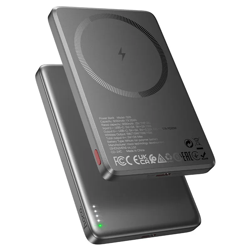 მაგნიტური ფოვერ ბანკი HOCO Q26 Joy PD20W 5000mAh სწრაფი დამუხტვით